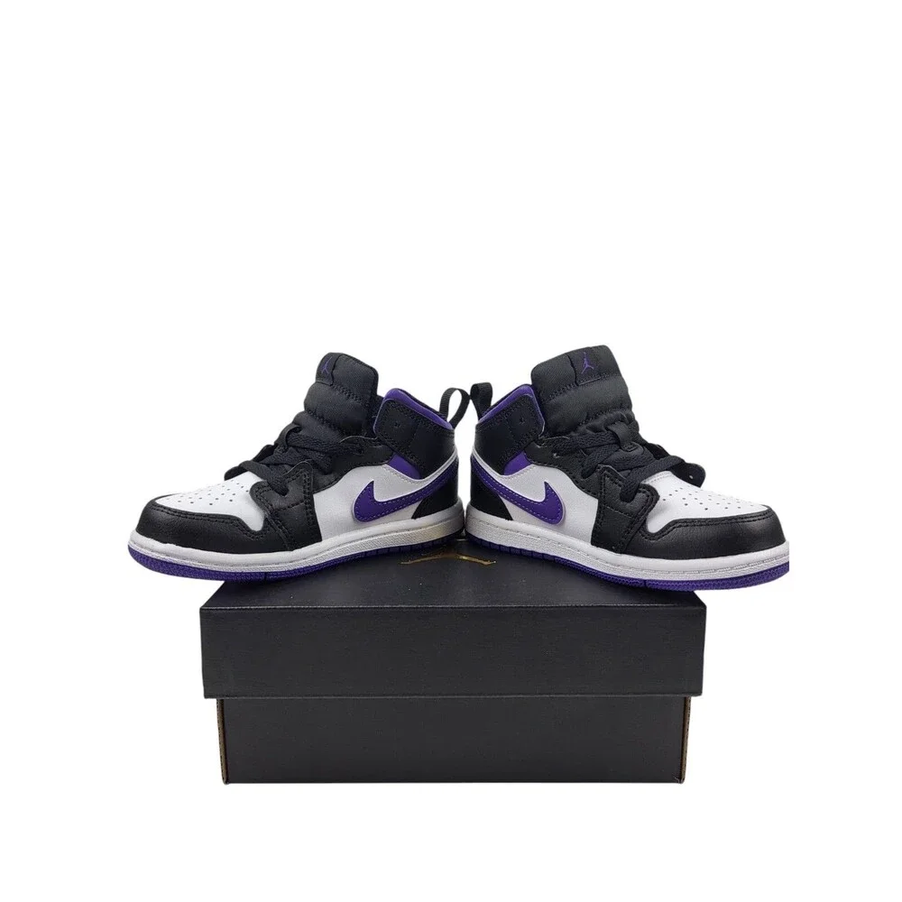 Nike Air Jordan 1 Mid PS ‘Dark Iris’ Preschool Sneakers 640734-095 Kids Sz 9c